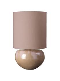 Grosse Tischlampe Ena, Lampenschirm: Stoff, Taupe, Ø 40 x H 68 cm