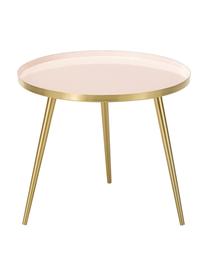 Table d'appoint ronde métal Amalia, Plateau : rose pastel Pieds de table : couleur dorée, Ø 50 x haut. 42 cm