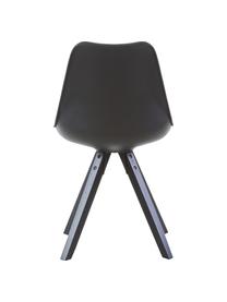 Sillas tapizadas Elin, 2 uds., Asiento: plástico, Tapizado: piel sintética (100% poli, Patas: madera de caucho, pintado, Negro, An 49 x Al 85 cm