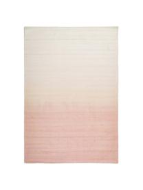 Ručne tkaný koberec z viskózy s farebným gradientom Alana, Bledoružová, béžová