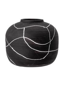 Jarrón pequeño de terracta Niza, Terracota, Negro, blanco, Ø 20 x Al 17 cm