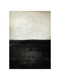 Impression sur toile peinte à la main Energie, Blanc, noir, larg. 100 x haut. 140 cm