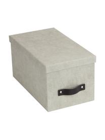 Aufbewahrungsbox Silvia II, 2 Stück, Box: Canvas, fester Karton (10, Griff: Leder, Beige, B 17 x H 15 cm