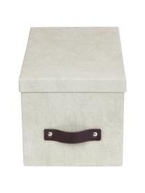 Opbergdoos Silvia II, 2 stuks, Doos: canvas, massief karton (1, Beige, B 17 cm x H 15 cm