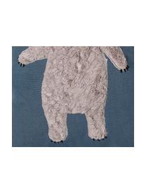 Cuscino imbottito con orso Bear, Rivestimento: 70% cotone, 30% poliester, Blu, marrone, Larg. 40 x Lung. 50 cm