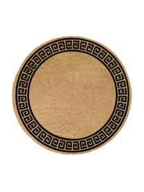 Ronde deurmat Greek Border, Beige, zwart, Ø 70 cm