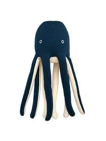 Peluche polipo Octopus Cosmo, 100% cotone biologico, certificato OCS, Blu scuro, crema, Larg. 33 x Alt. 81 cm