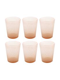 Vasos de vidrio soplado artesanalmente Cancun, 6 uds., Vidrio soplado artesanalmente, Salmón, Ø 9 x Al 10 cm