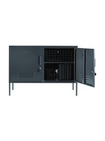 Credenza in metallo con ante Midi, Acciaio verniciato a polvere, Antracite, Larg. 100 x Alt. 72 cm