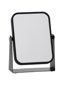 Eckiger Kosmetikspiegel Aurora mit Vergrösserung, Rahmen: Metall, beschichtet, Spiegelfläche: Spiegelglas, Schwarz, B 15 x H 21 cm