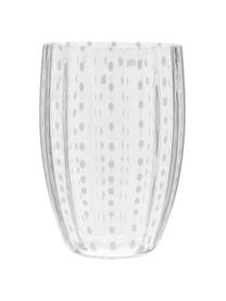 Vasos de vidrio soplado artesanalmente Melting Pot Calm, 6 uds., Vidrio, Transparente, blanco, Ø 7-10 x Al 9-11 cm, 270-440 ml