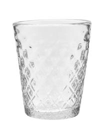 Mundgeblasene Wassergläser Melting Pot Calm mit unterschiedlichem Relief, 6er-Set, Glas, Transparent, Weiß, Ø 7-10 x H 9-11 cm, 270 bis 440 ml