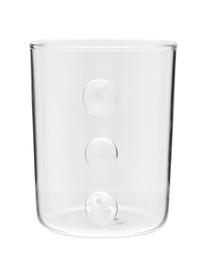 Mundgeblasene Wassergläser Melting Pot Calm mit unterschiedlichem Relief, 6er-Set, Glas, Transparent, Weiß, Ø 7-10 x H 9-11 cm, 270 bis 440 ml