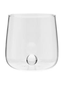 Mundgeblasene Wassergläser Melting Pot Calm mit unterschiedlichem Relief, 6er-Set, Glas, Transparent, Weiss, Ø 7-10 x H 9-11 cm, 270 bis 440 ml