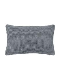 Housse de coussin tricot gris clair Adalyn, 100 % coton bio, certifié GOTS, Gris, larg. 30 x long. 50 cm