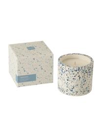 Duftkerze Terrazzo, Behälter: Steingut, Cremefarben, Blau, Ø 11 x H 9 cm