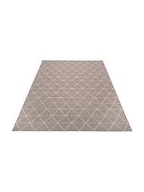 In- & outdoor vloerkleed met patroon Triangle in beige/wit, 100% polypropyleen, Lichtbruin, crèmewit, B 200 x L 290 cm (maat L)