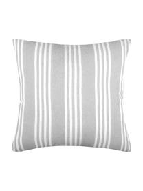 Coussin à rayures grises Mandelieu, Gris clair, blanc