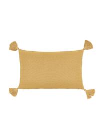 Kussenhoes Lori in geel met decoratieve kwastjes, 100% katoen, Geel, B 30 x L 50 cm