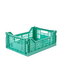 Klappbox Mint, stapelbar, medium, Recyclebarer Kunststoff, Mintgrün, 40 x 14 cm