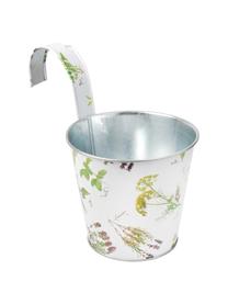 Plantenpot met haak Herbs, Gecoat metaal, Wit, B 25 cm x H 26 cm