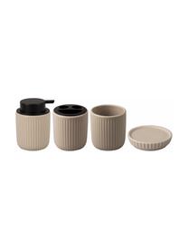 Set 4 accessori bagno color beige Neat, Ceramica, Beige, Set in varie misure