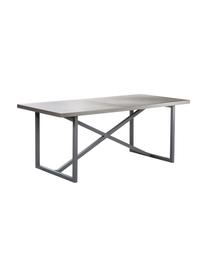 Mesa de comedor Massive, Tablero: fibras de densidad media , Patas: metal, Gris, An 190 x F 90 cm