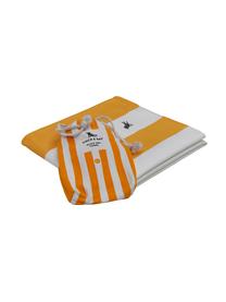 Microfaser-Strandtuch Cabana, schnell trocknend, Microfaser (80% Polyester, 20% Polyamid), Orange, Weiss, B 90 x L 200 cm