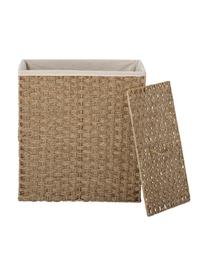 Panier à linge GoodHome Bonetta capacité 44 litres coloris jonc de mer et  blanc en polyester et jonc de mer l.53 x P.50 x H.65 cm