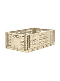 Caja plegable apilable Boulder, grande, Plástico reciclado, Beige, An 60 x Al 22 cm