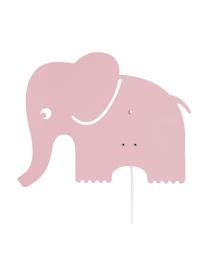 Wandlamp Elephant met stekker, Gepoedercoat metaal, Lichtroze, B 33 x H 29 cm