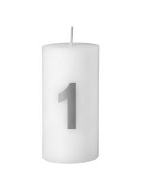 Set candele d'avvento Avvento, 4 pz., 95% cera paraffinica, 5% cera di soia, Bianco, argento, Ø 5 x A 10 cm