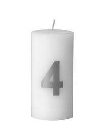 Set candele d'avvento Avvento, 4 pz., 95% cera paraffinica, 5% cera di soia, Bianco, argento, Ø 5 x A 10 cm