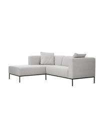 Ecksofa Carrie mit Metall-Füssen, Bezug: Polyester 50.000 Scheuert, Gestell: Spanholz, Hartfaserplatte, Webstoff Grau, B 222 x T 180 cm, Eckteil links