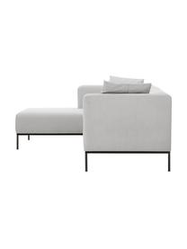 Ecksofa Carrie mit Metall-Füssen, Bezug: Polyester 50.000 Scheuert, Gestell: Spanholz, Hartfaserplatte, Webstoff Grau, B 222 x T 180 cm, Eckteil links