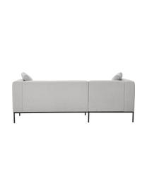 Ecksofa Carrie mit Metall-Füßen, Bezug: Polyester 50.000 Scheuert, Gestell: Spanholz, Hartfaserplatte, Füße: Metall, lackiert, Webstoff Grau, B 222 x T 180 cm, Eckteil links