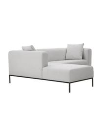 Sofa narożna z metalowymi nogami Carrie, Tapicerka: poliester Dzięki tkaninie, Tapicerka: wyściółka z pianki na zaw, Nogi: metal lakierowany, Szary, S 222 x G 180 cm, lewostronna