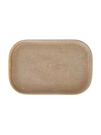 Sada ručně vyrobených servírovacích talířů Addison, 3 díly, Kamenina, Béžová, bílá, D 23 cm, Š 15 cm