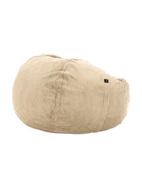 Cord-Sitzsack Velours, Bezug: 88% Nylon, 12% Polyester , Beige, Ø 110 x H 70 cm