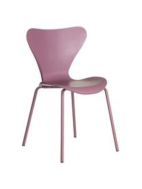 Stapelbare kunsstoffen stoelen Pippi, 2 stuks, Zitvlak: polypropyleen, Poten: gecoat metaal, Paars, B 47 x D 50 cm