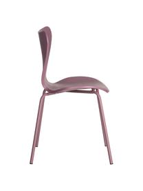 Sillas de polipropileno apilables Pippi, 2 uds., Asiento: polipropileno, Patas: metal recubierto, Violeta, An 47 x F 50 cm