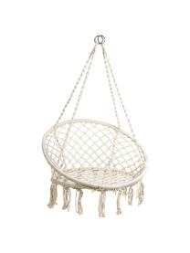 Silla colgante Nalita, Asiento: algodón, Estructura: metal, Beige, Ø 82 x Al 111 cm