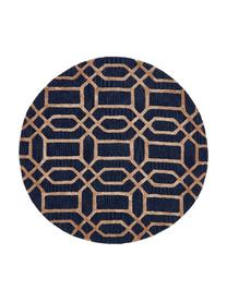 Okrągły dywan z wełny Vegas, Ciemny niebieski, brązowy, ∅ 150 cm (Rozmiar M)