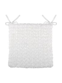 Flauschiges Sitzkissen Alban, Polyester, Weiss, 40 x 40 cm