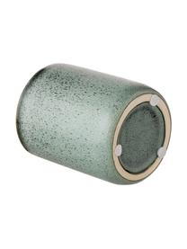 Contenitore con coperchio Mila, Ceramica, smaltata, Verde grigio, Ø 10 x Alt. 11 cm