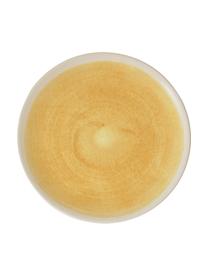 Ręcznie wykonany talerz śniadaniowy Pure, 6 szt., Ceramika, Żółty, biały, Ø 21 cm