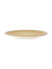 Platos postre artesanales Pure, 6 uds., Cerámica, Amarillo, blanco, Ø 21 cm