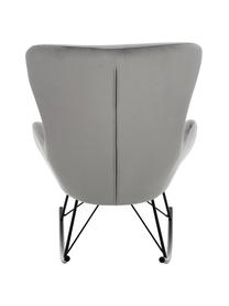Mecedora de terciopelo Wing, Tapizado: terciopelo (poliéster) Al, Estructura: metal galvanizado, Terciopelo gris, negro, An 66 x F 102 cm
