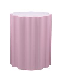 Tavolino rotondo rosa Colonna, Tecnopolimero termoplastico ricavato da materiale industriale riciclato, certificato Greenguard, Rosa, Ø 35 x Alt. 46 cm