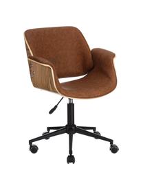 Kancelárska otočná stolička z umelej kože Marbella, Hnedá, hnedá, čierna, Š 59 x H 57 cm